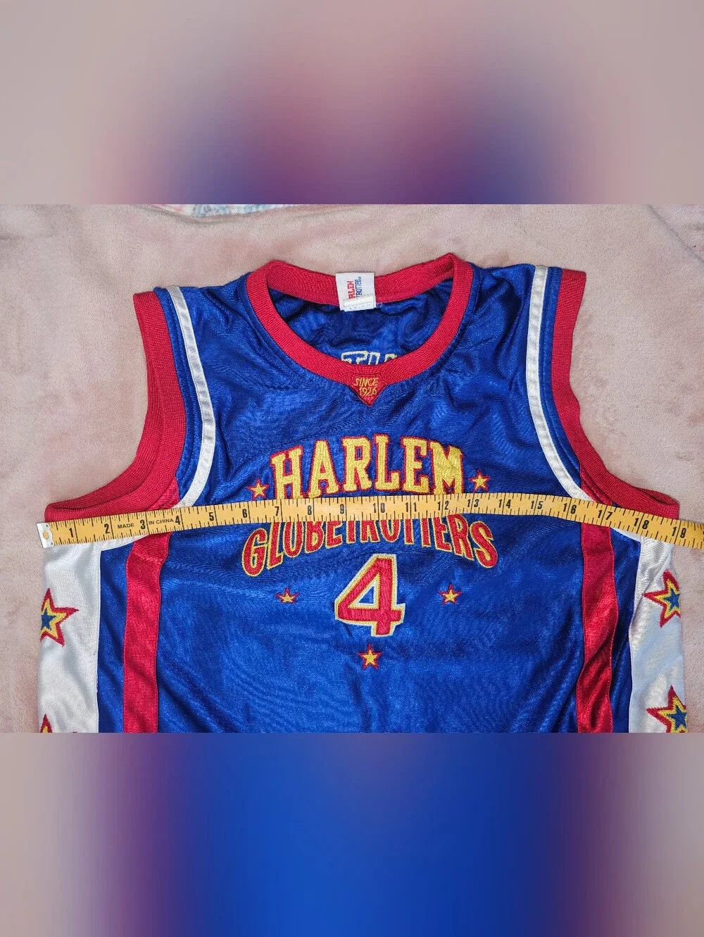 Vintage Large Harlem Globetrotters Flight Time #4 Basketball Jersey Sz L
